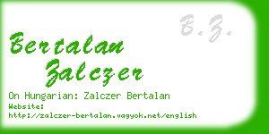 bertalan zalczer business card